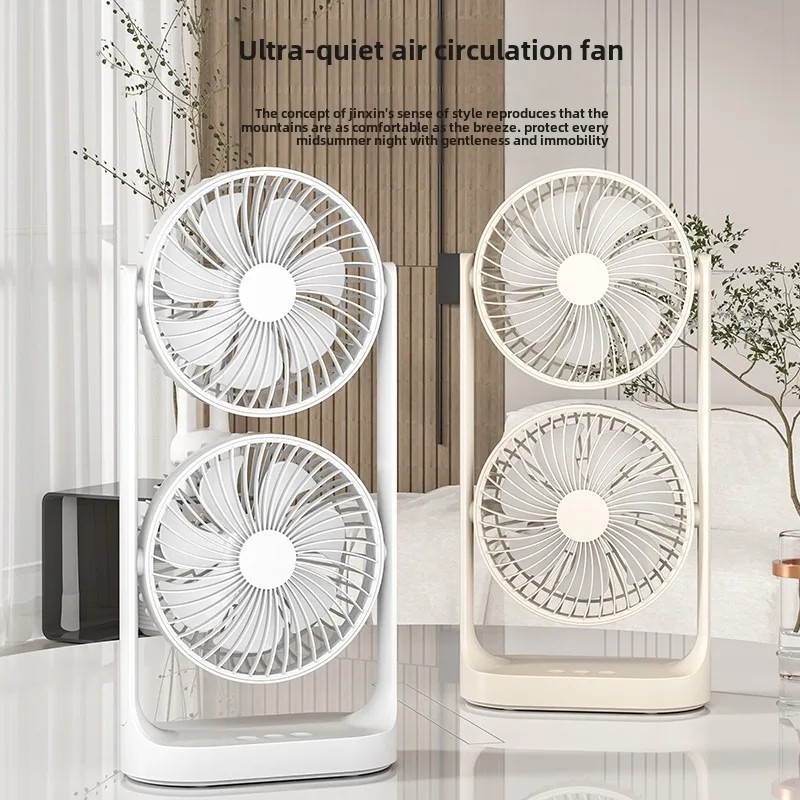 Dual Head Desktop Fan Strong Airflow Portable Dual-head Desktop Fan